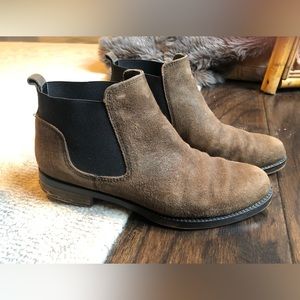 Franco Sarto Tan Suede Ankle Booties